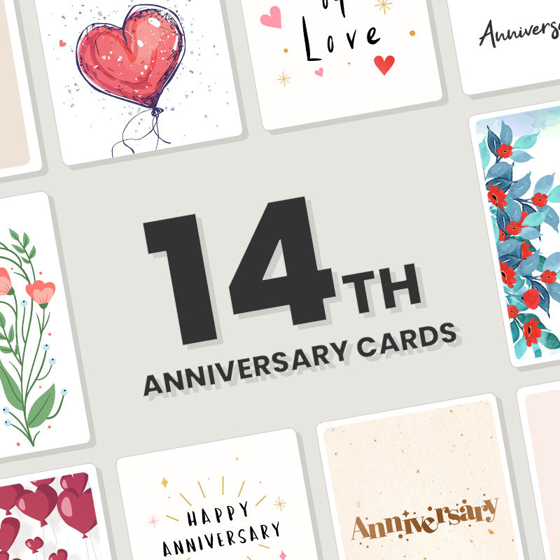 Personalised 14th Anniversary Cards