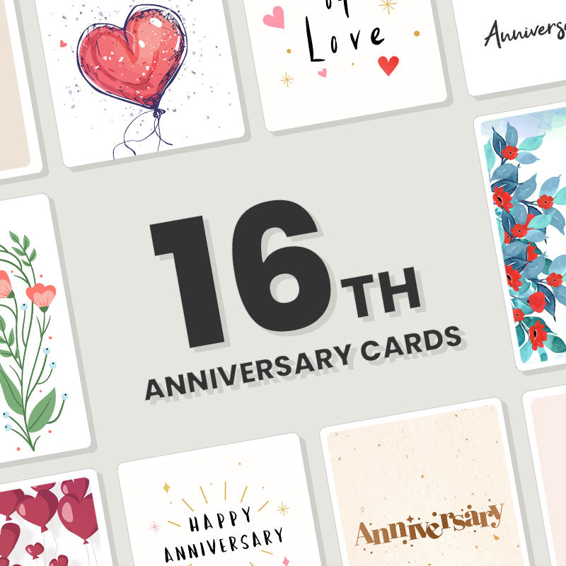 Personalised 16th Anniversary Cards