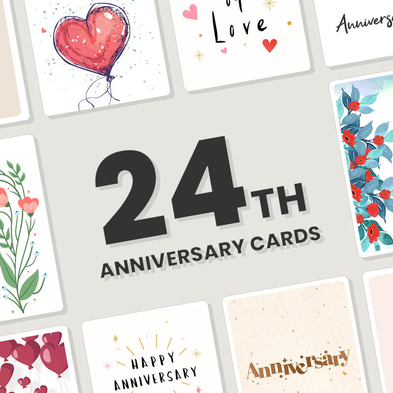 Personalised 24th Anniversary Cards