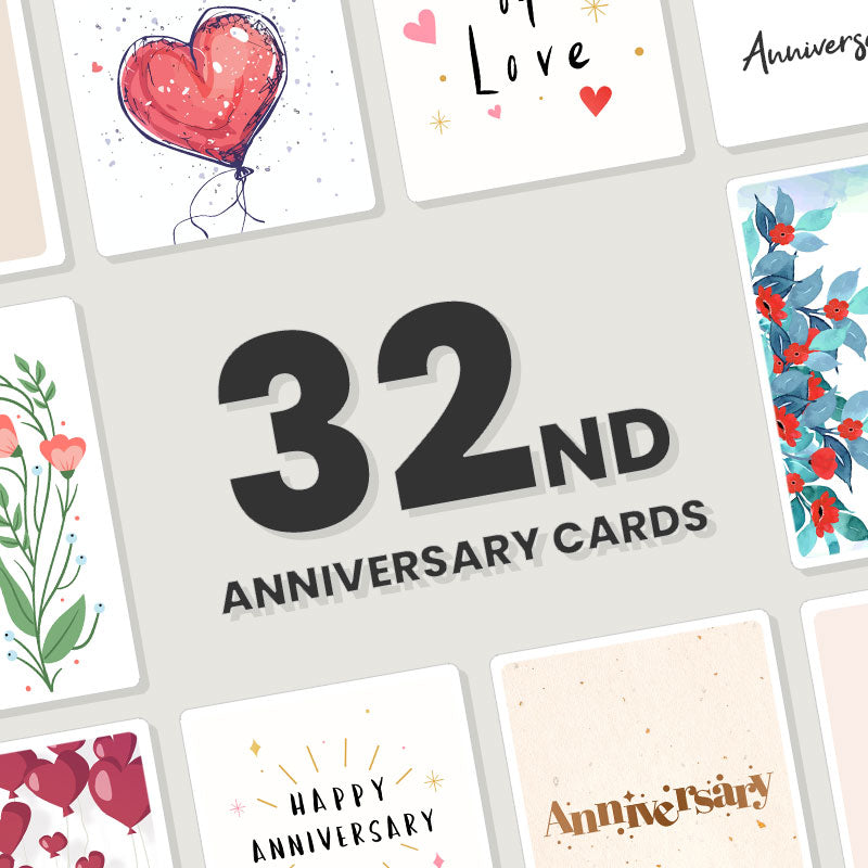 Personalised 32nd Anniversary Cards