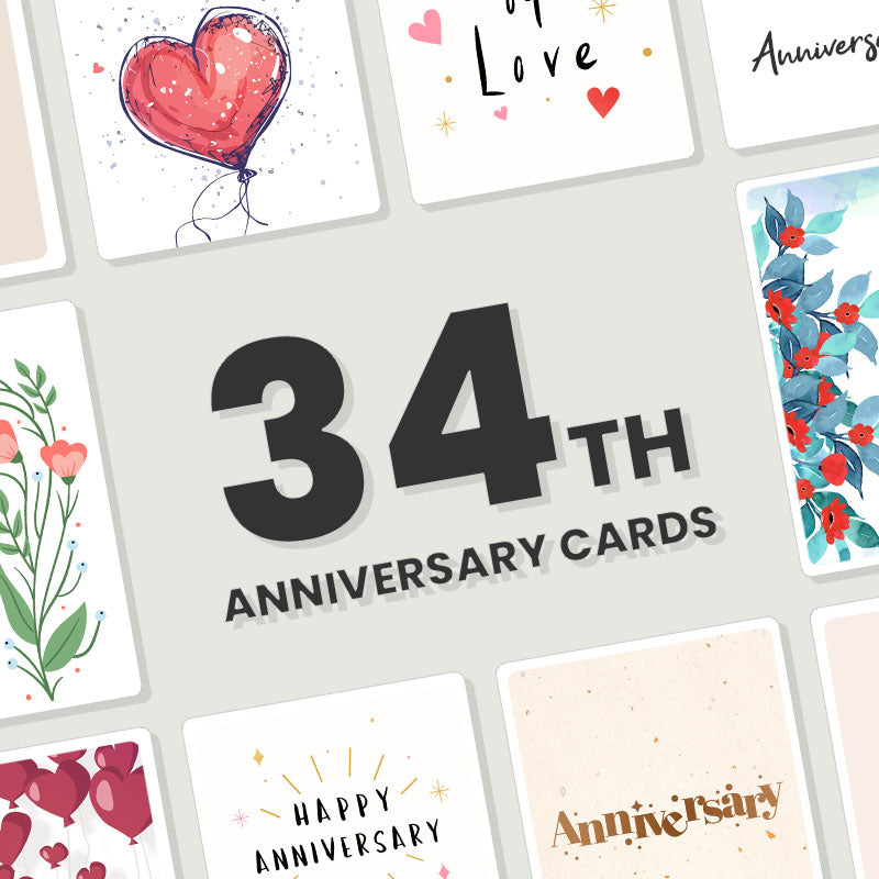 Personalised 34th Anniversary Cards