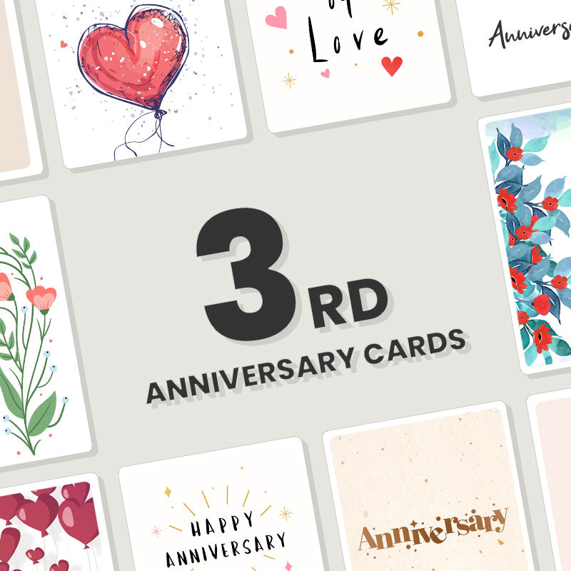 Personalised 3rd Anniversary Cards