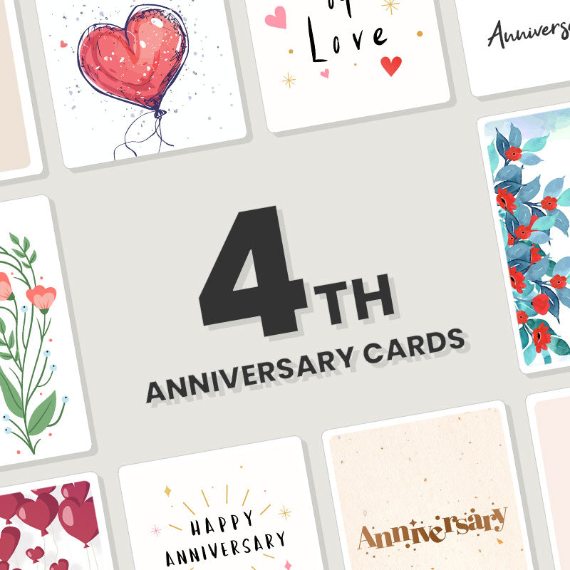 Personalised 4th Anniversary Cards