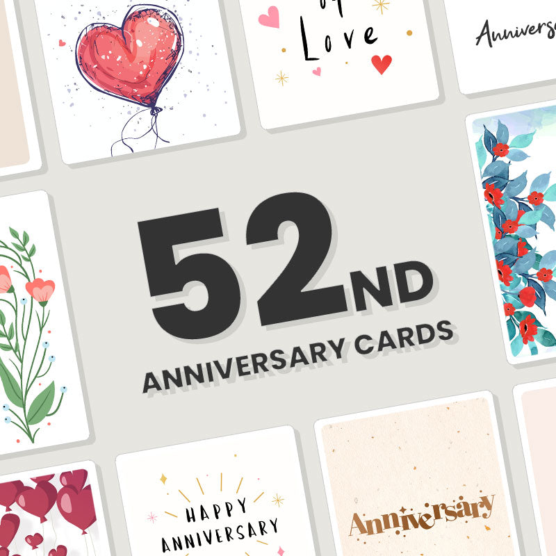 Personalised 52nd Anniversary Cards