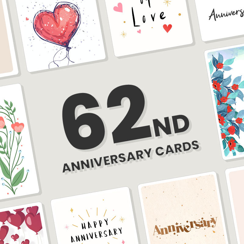 Personalised 62nd Anniversary Cards