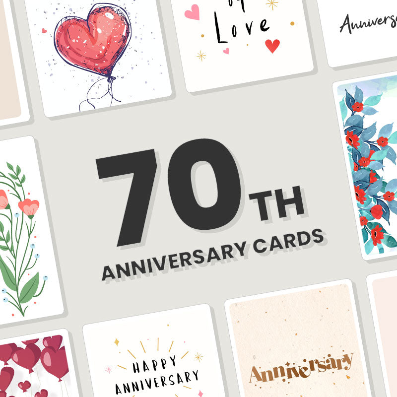 Personalised 70th Anniversary Cards