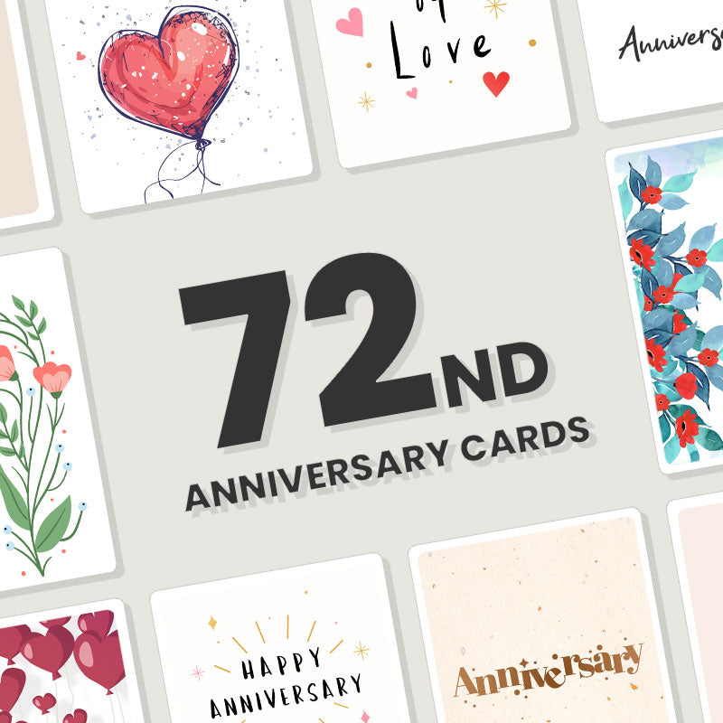 Personalised 72nd Anniversary Cards