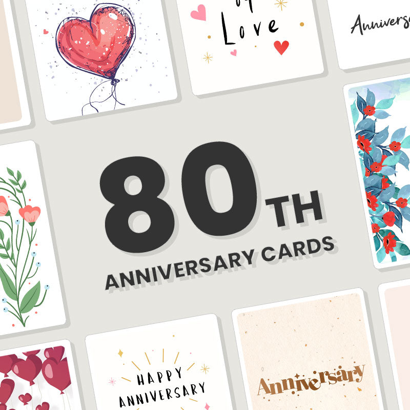 Personalised 80th Anniversary Cards