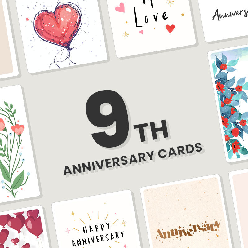 Personalised 9th Anniversary Cards