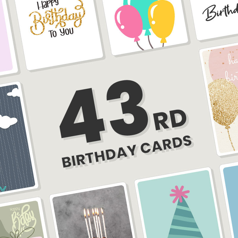 Personalised 43rd Birthday Cards