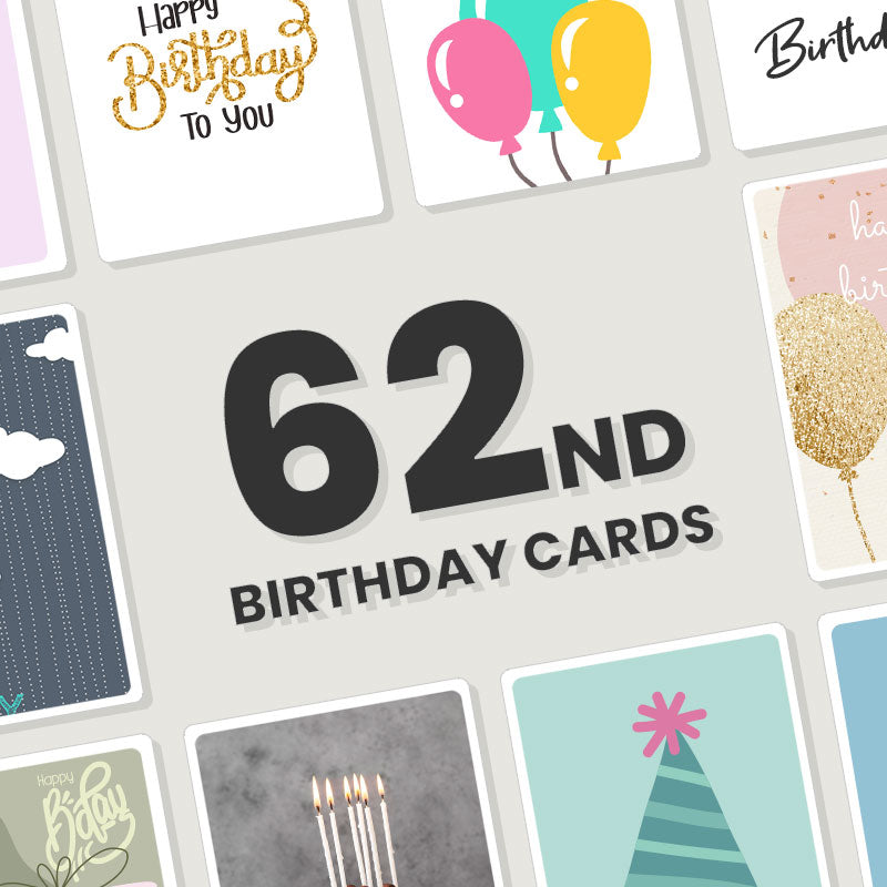 Personalised 62nd Birthday Cards