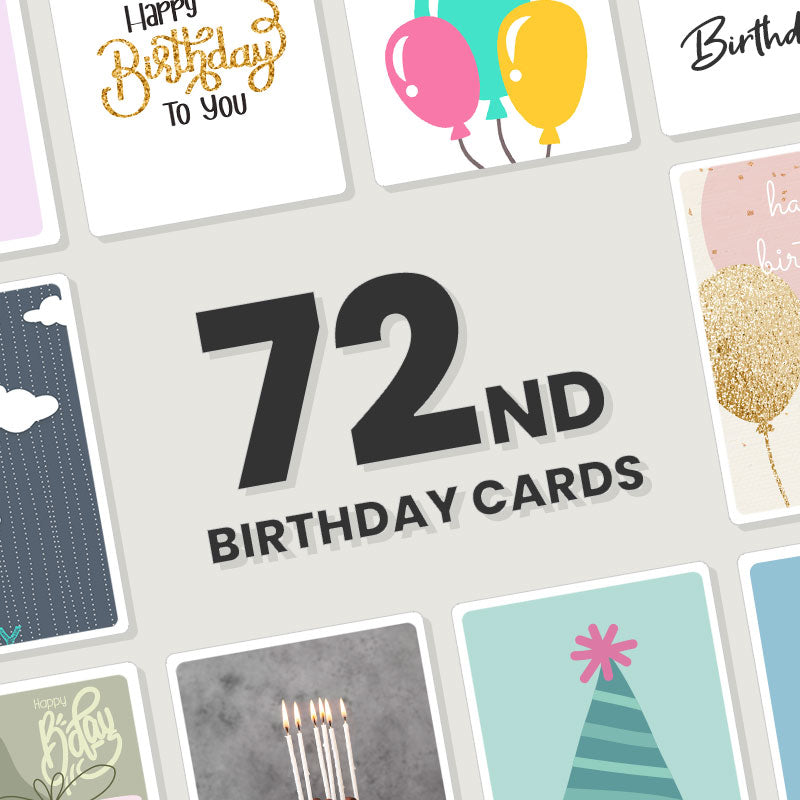 Personalised 72nd Birthday Cards