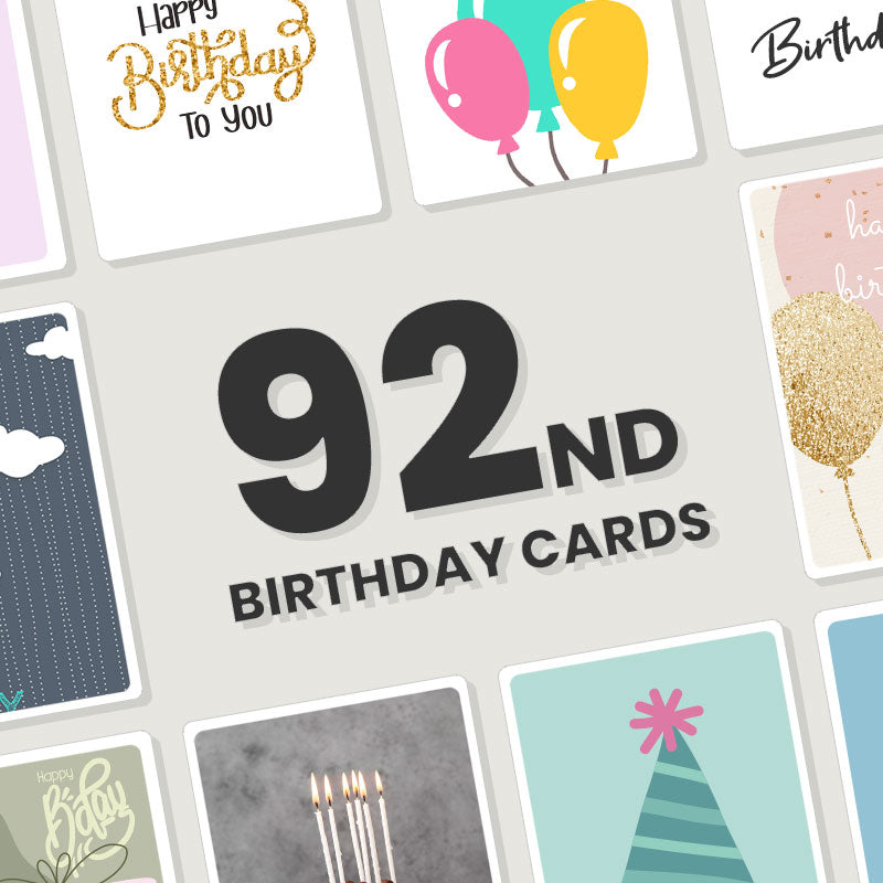 Personalised 92nd Birthday Cards