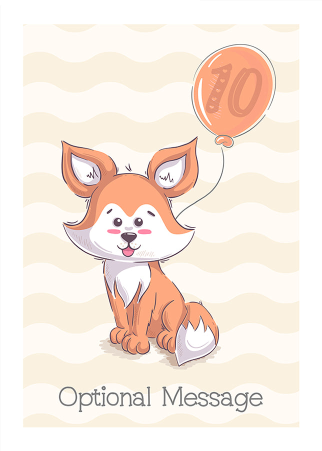 Personalised Fox 10th Birthday Card for Girls