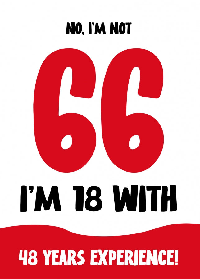 Funny 66th Birthday Card for Women and Men - Not 66