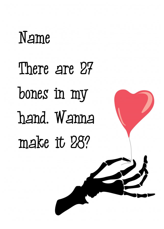 Rude Valentine's Day Card for Him - Bones in my Hand Anniversary, Birthday Card