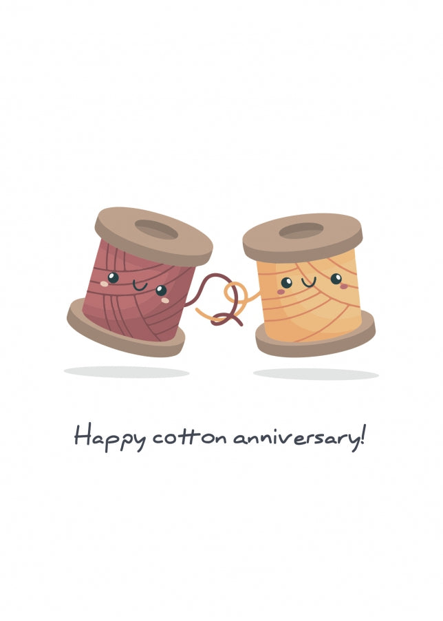 2nd Wedding Anniversary Card - Cotton Anniversary Cards