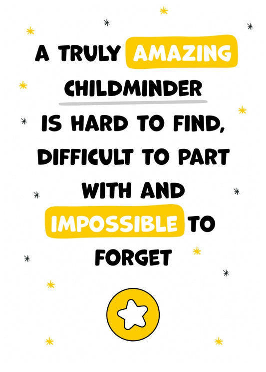 Childminder Thank You Card - Impossible to Forget