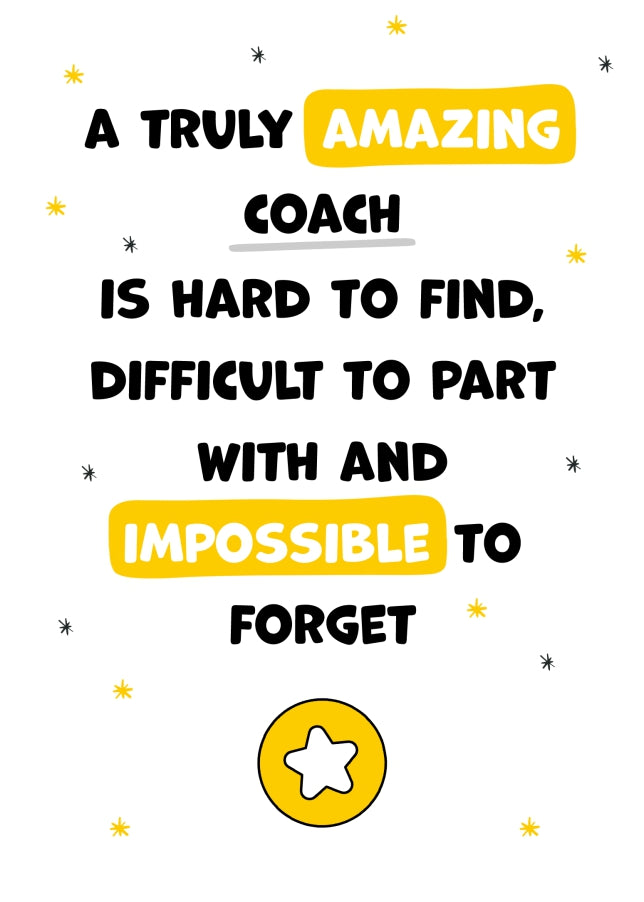 Coach Thank You Card - Impossible to Forget