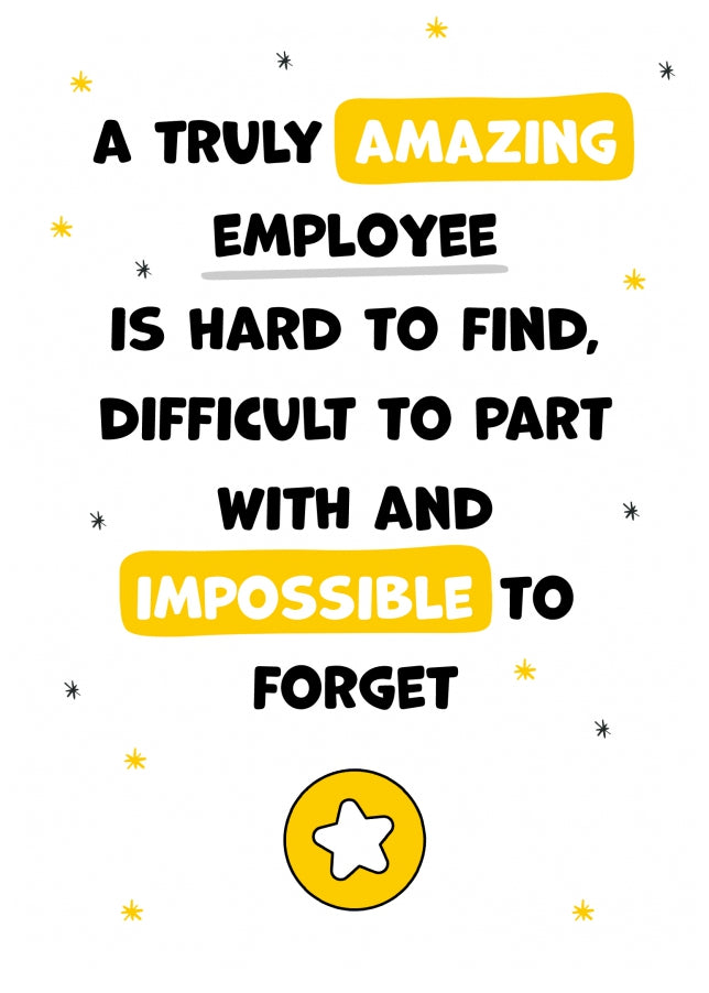 Fun Employee Leaving Card - Impossible to Forget