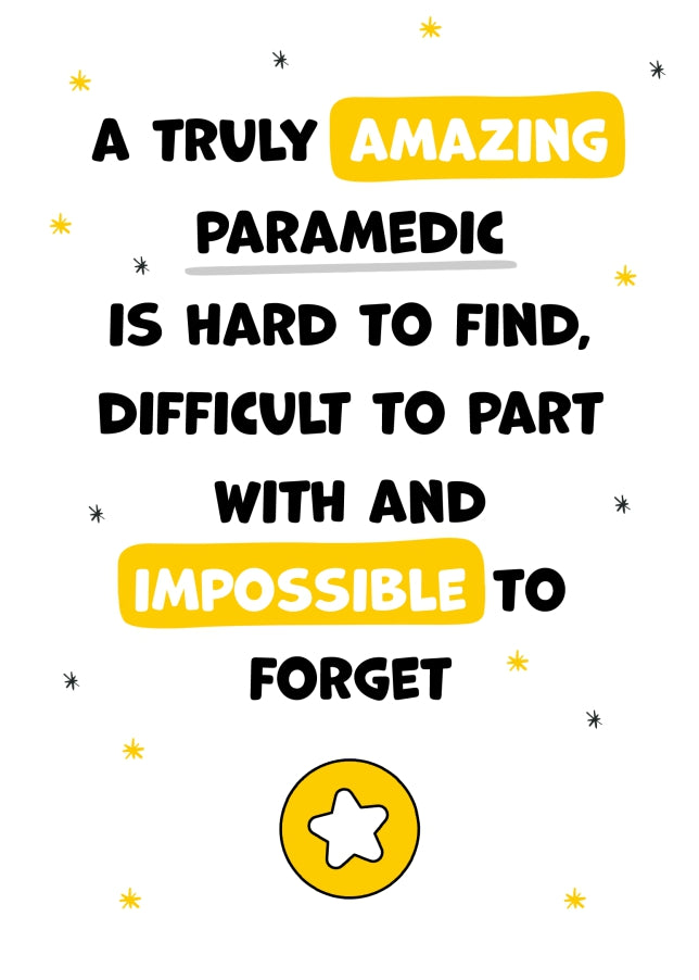 Paramedic Thank You Card - Impossible to Forget