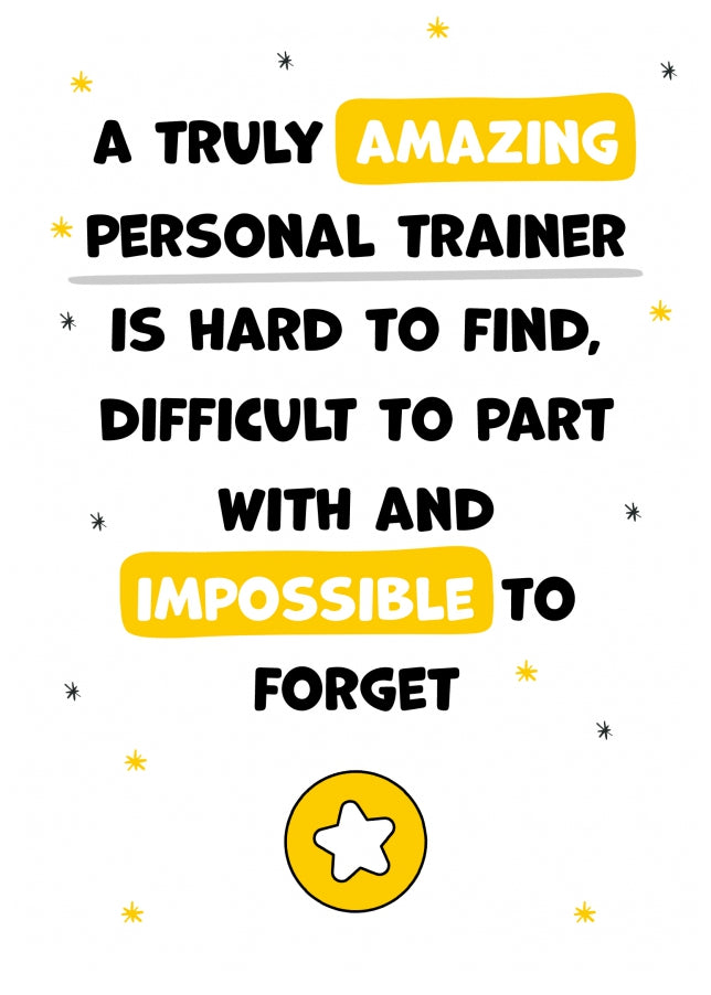 Personal Trainer Thank You Card - Impossible to Forget