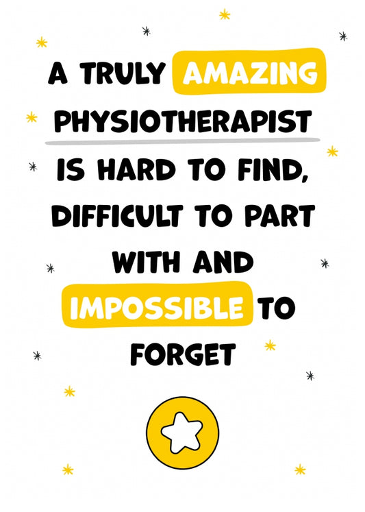 Physiotherapist Thank You Card - Impossible to Forget