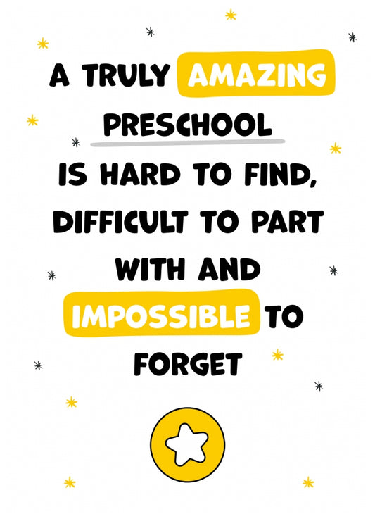 Preschool Thank You Card - Impossible to Forget