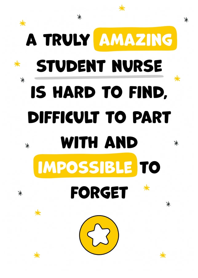 Student Nurse Thank You Card - Impossible to Forget