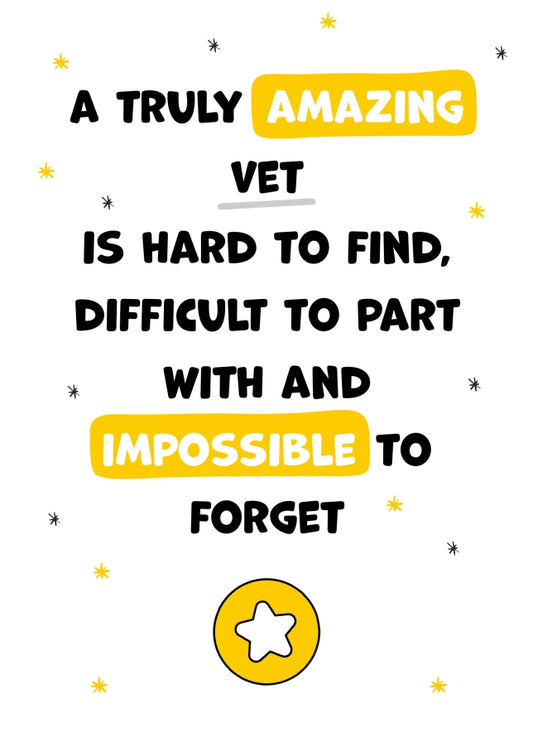 Vet Thank You Card - Impossible to Forget