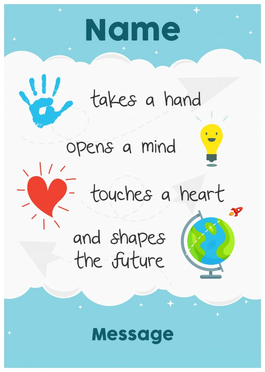 Personalised A Teacher Takes a Hand Card