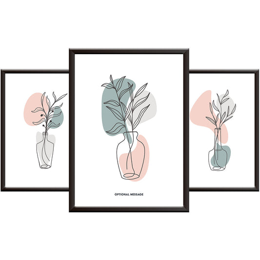 Abstract Flower Print Set - Vase Line Art Pictures