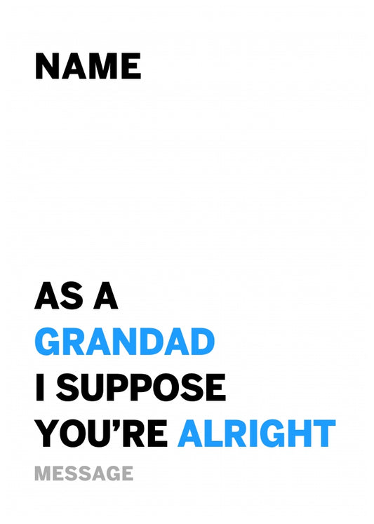 Personalised Alright Grandad Card