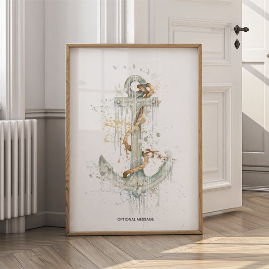 Bathroom Wall Art Decor - Watercolour Anchor Prints - {VARIATION}