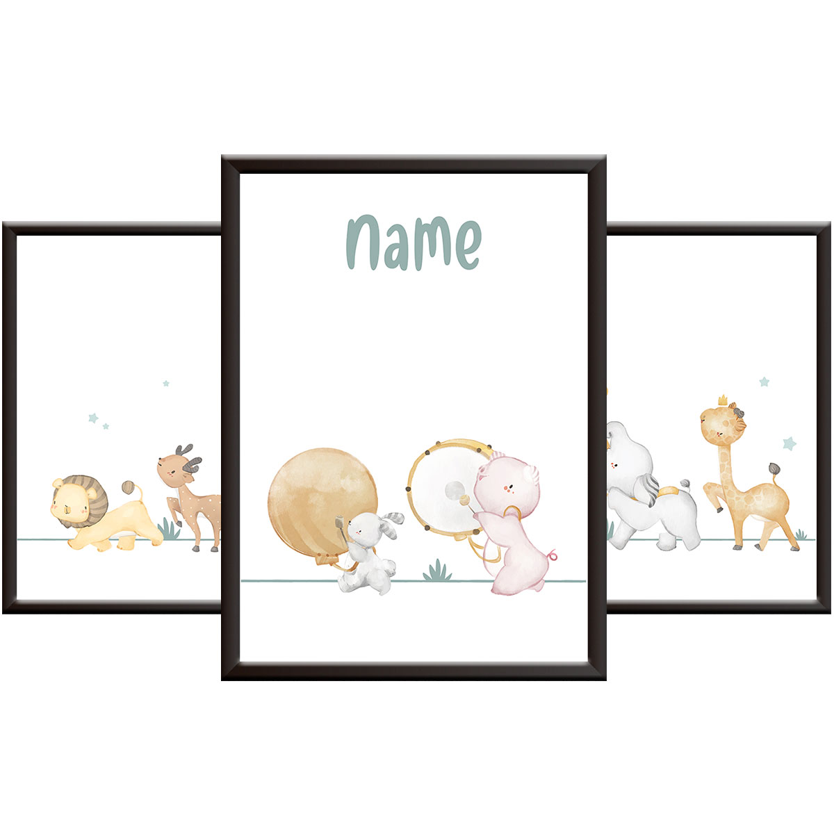 Boys Nursery Pictures - Animal Parade Print Set