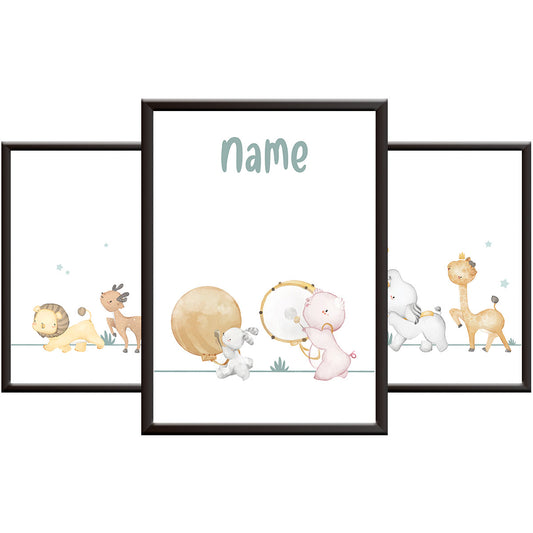 Boys Nursery Pictures - Animal Parade Print Set