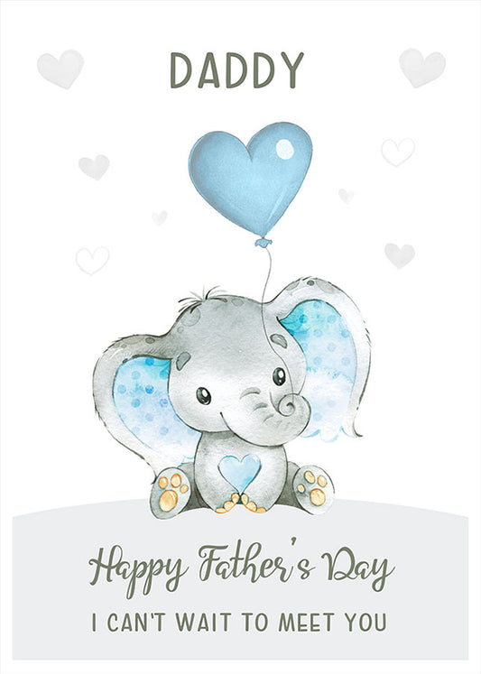 Elephant 1st Happy Father's Day Card from Boy