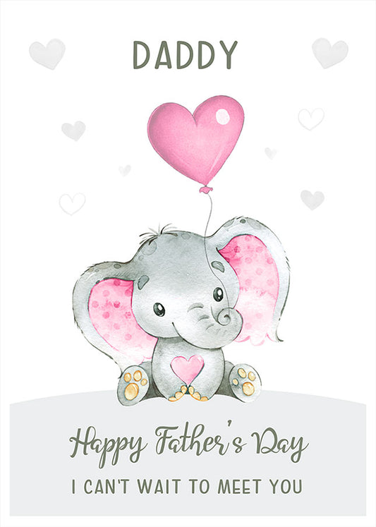 Elephant 1st Father's Day Card from Girl