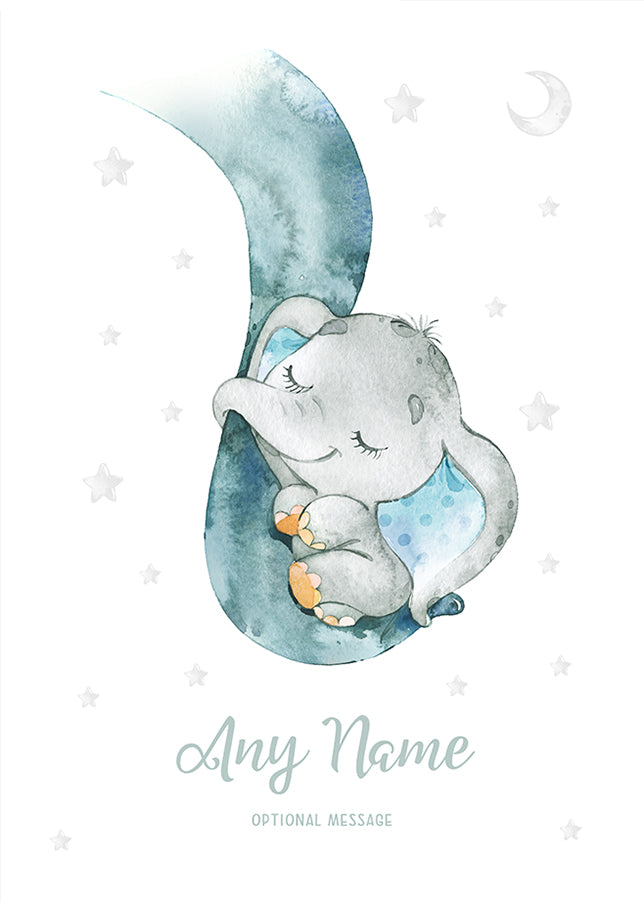 Personalised Baby Elephant Card