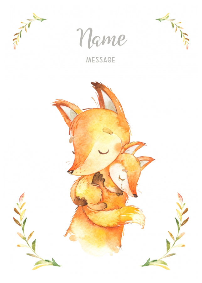 Personalised Baby Fox Card