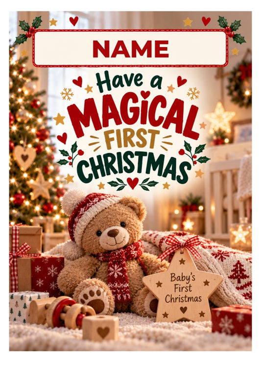 Personalised Baby's First Christmas Card