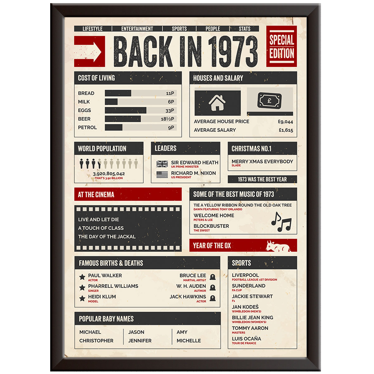 51st Birthday Gifts - Back in 1973 - In This Year Poster