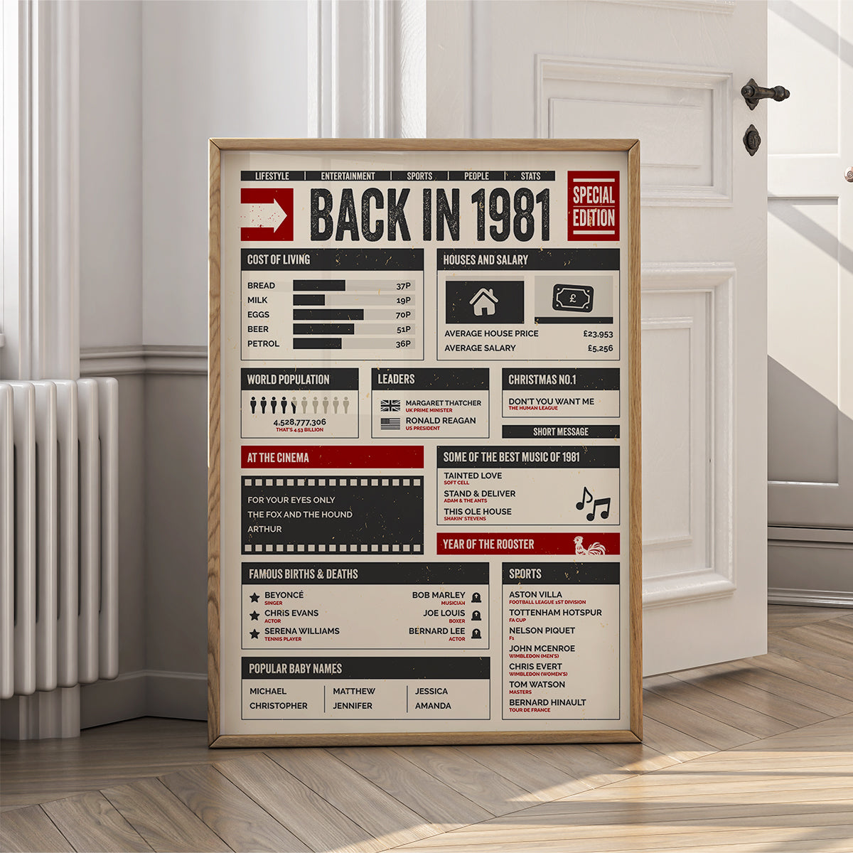 45th Birthday Gifts - Back in 1981 - In This Year Poster