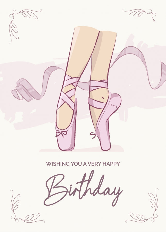 Ballerina Birthday Card for Daughter or Granddaughter Ballet Dancer