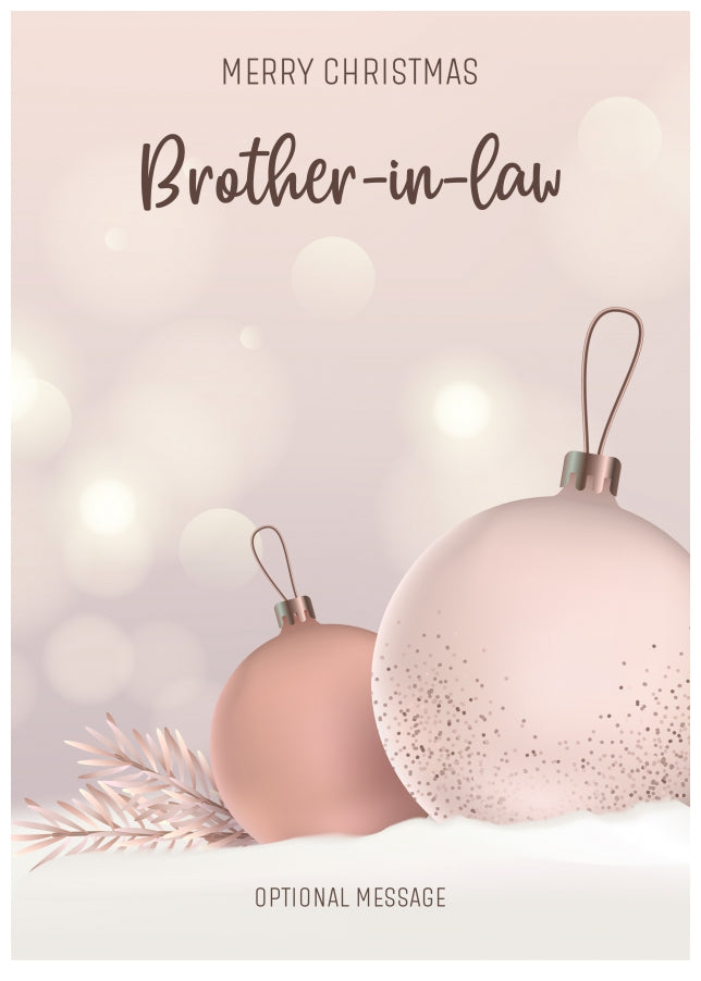 Brother-in-law Christmas Card - Luxury Baubles