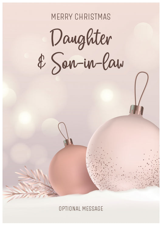 Daughter and Son-in-law Christmas Card - Luxury Baubles