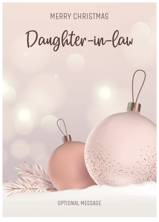 Daughter-in-law Christmas Card - Luxury Baubles