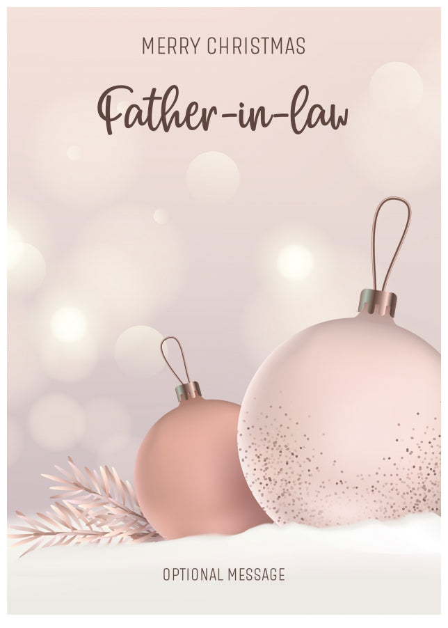 Father-in-law Christmas Card - Luxury Baubles