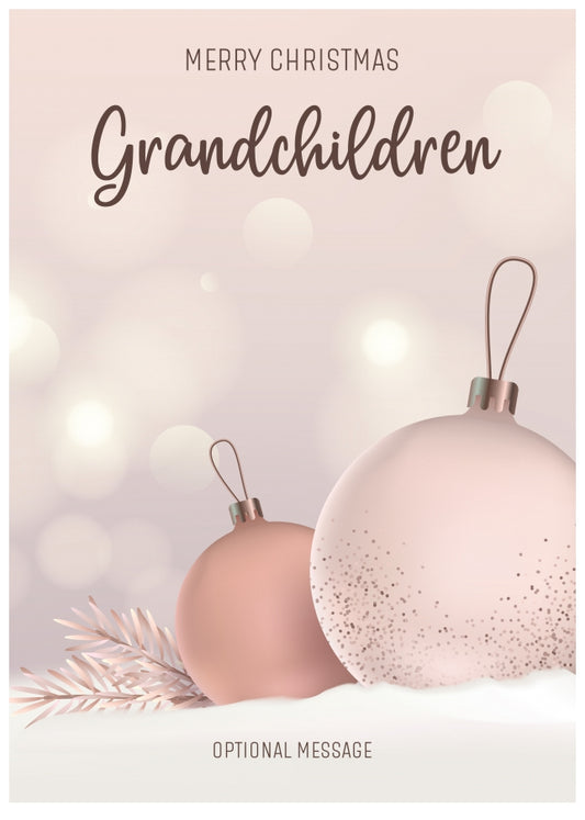 Grandchildren Christmas Card - Luxury Baubles