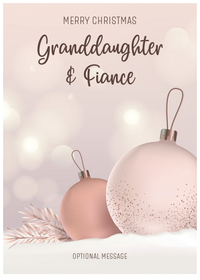 Granddaughter and Fiance Christmas Card - Luxury Baubles